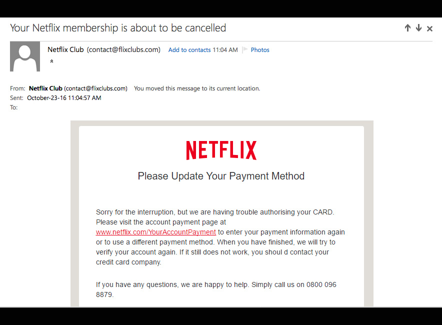 update your payment method on netflix